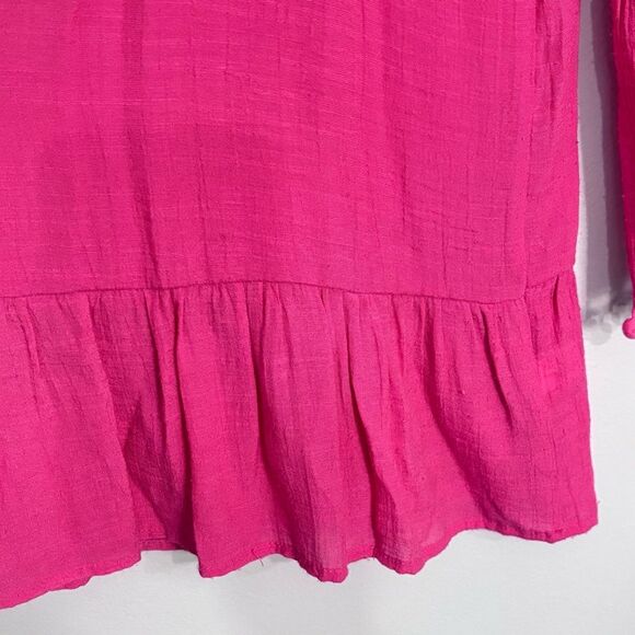 Spense | Women’s Elastic Scoop Neck Pink Top Blouse Tunic Boho Cottagecore Shirt - Picture 12 of 15